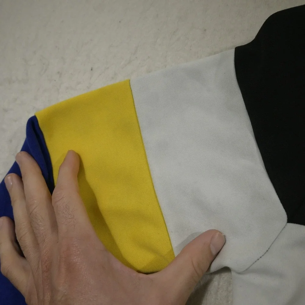 Polo Ralph Lauren Hoodie Mens XS Regular Black White Yellow Blue Colorblock Pony